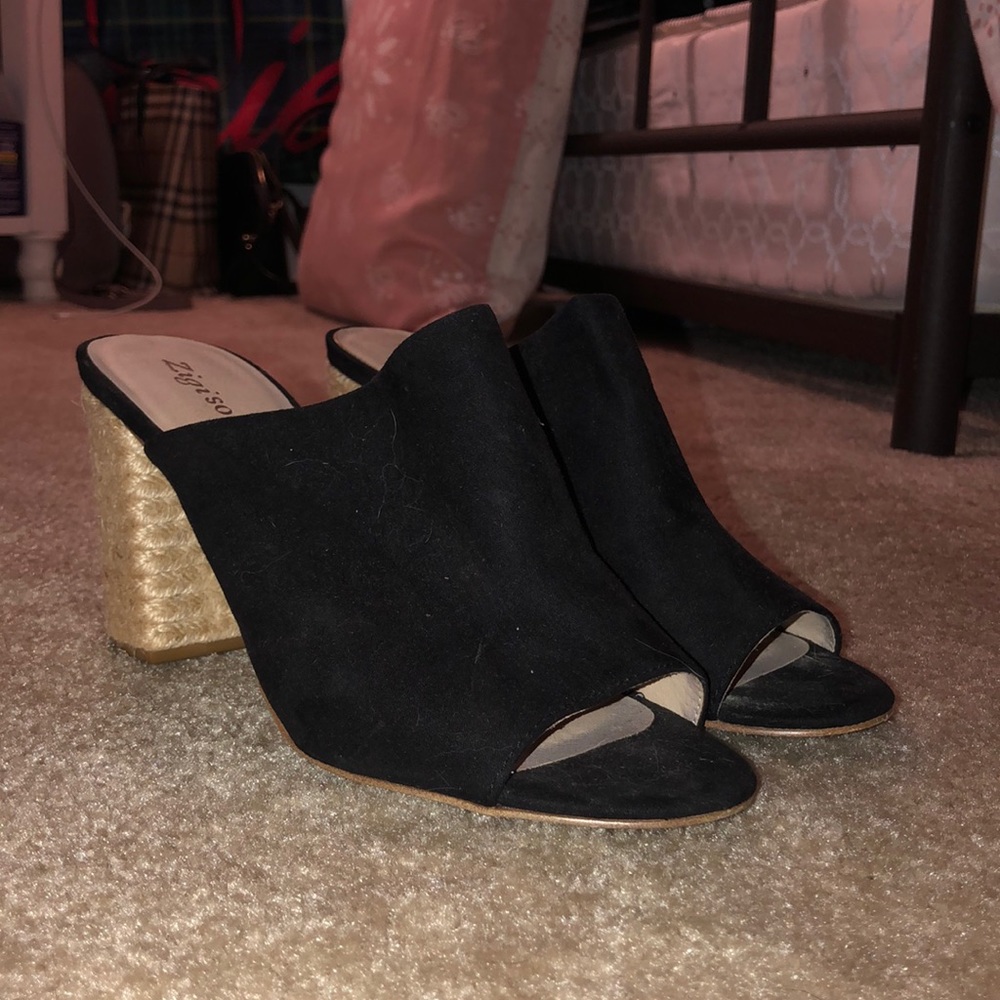 Black Backless Heels